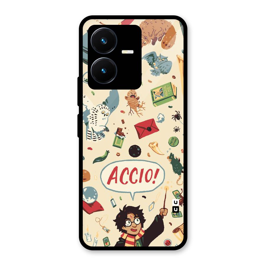 Owl Letter Glass Back Case for Vivo Y22s