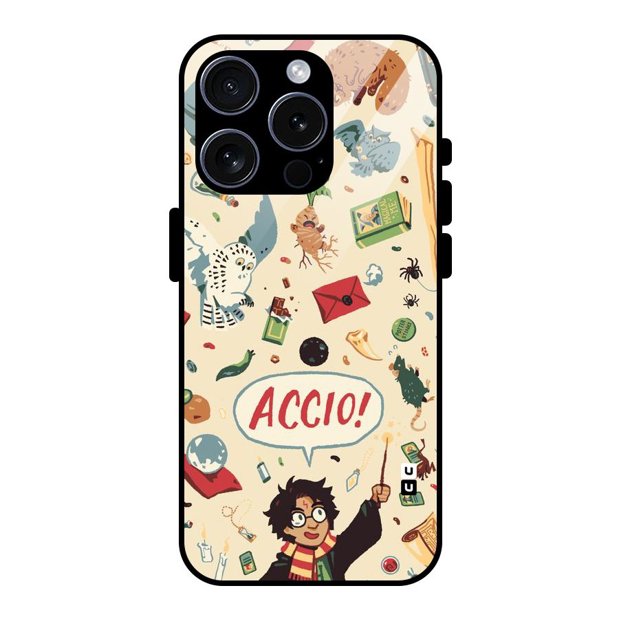 Owl Letter Glass Back Case for iPhone 15 Pro