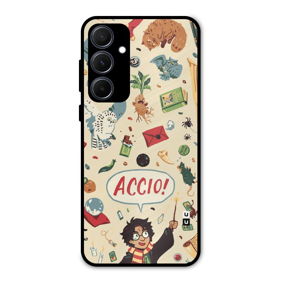 Owl Letter Metal Back Case for Galaxy A35