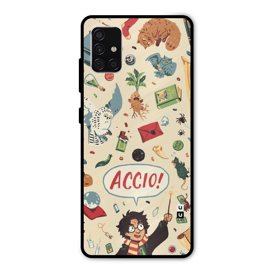 Owl Letter Metal Back Case for Galaxy A51
