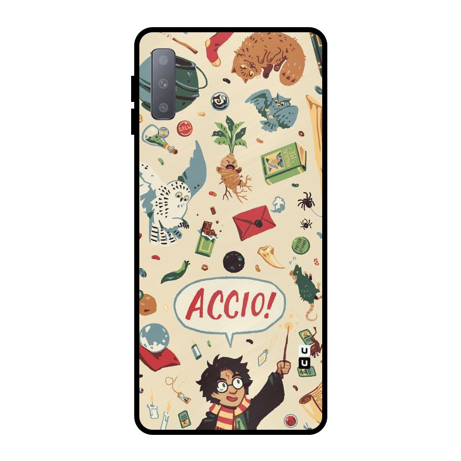 Owl Letter Metal Back Case for Galaxy A7 (2018)