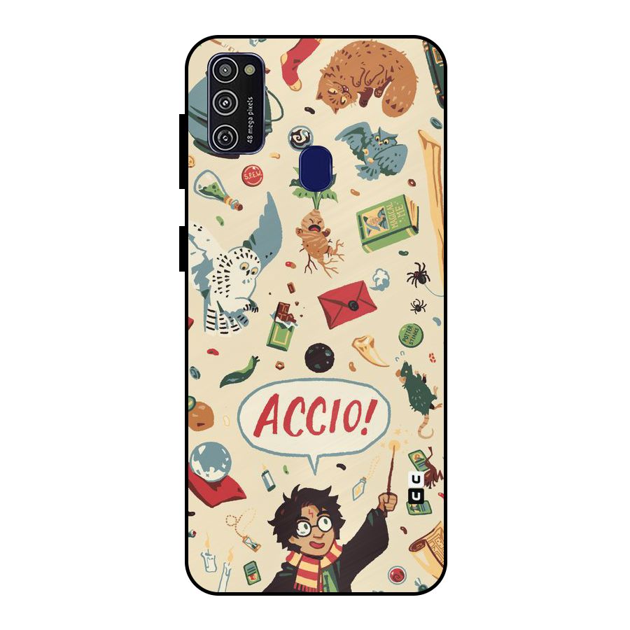 Owl Letter Metal Back Case for Galaxy M30s