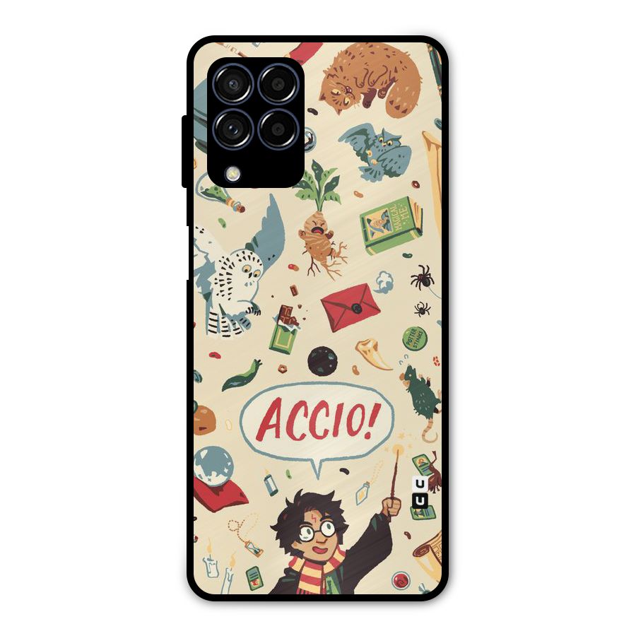 Owl Letter Metal Back Case for Galaxy M53 5G