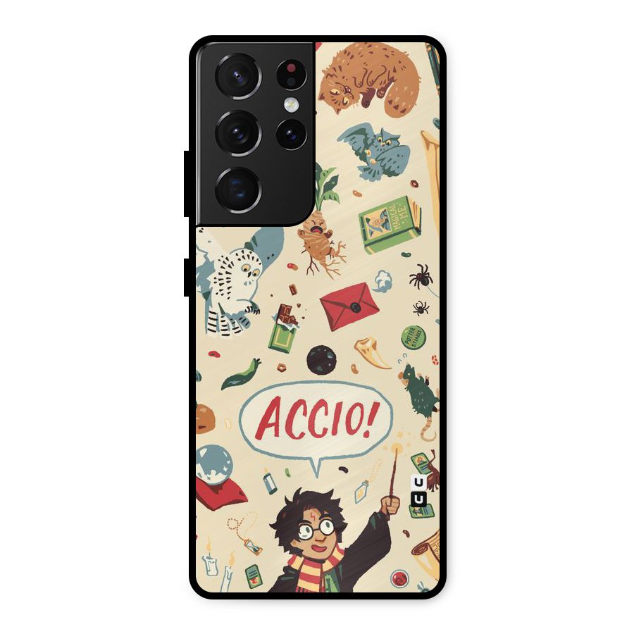Owl Letter Metal Back Case for Galaxy S21 Ultra 5G