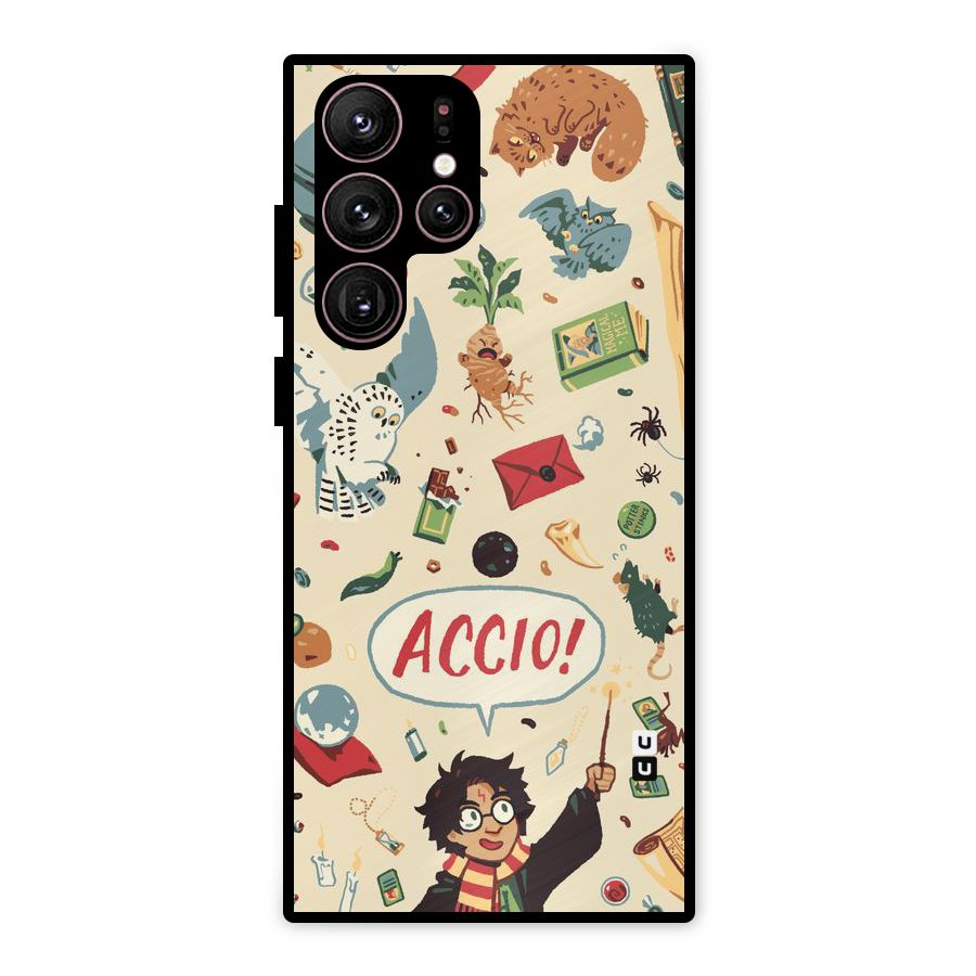 Owl Letter Metal Back Case for Galaxy S22 Ultra 5G