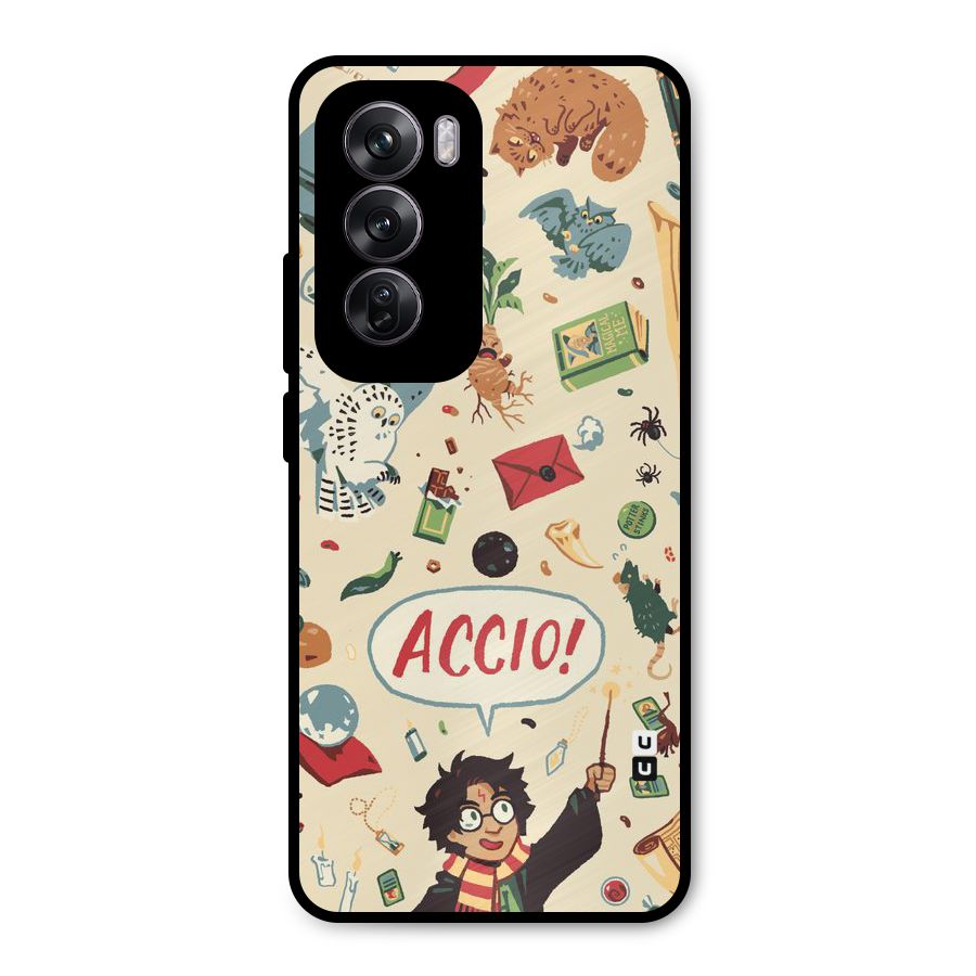 Owl Letter Metal Back Case for Oppo Reno12 Pro