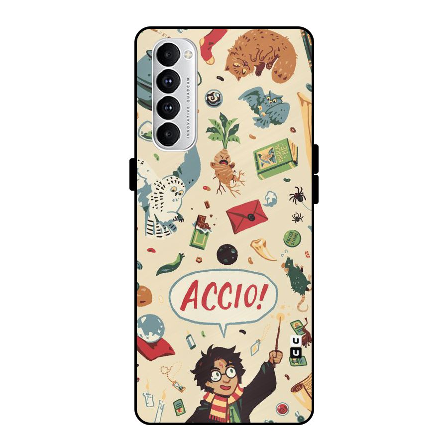 Owl Letter Metal Back Case for Oppo Reno4 Pro