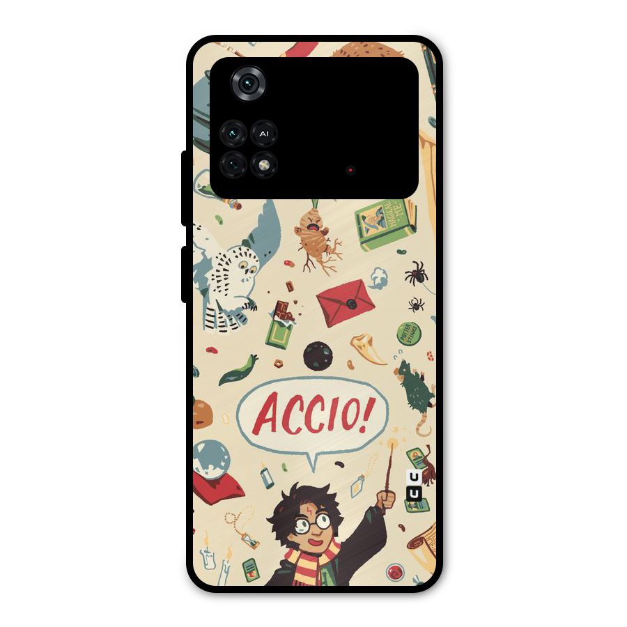 Owl Letter Metal Back Case for Poco M4 Pro 4G