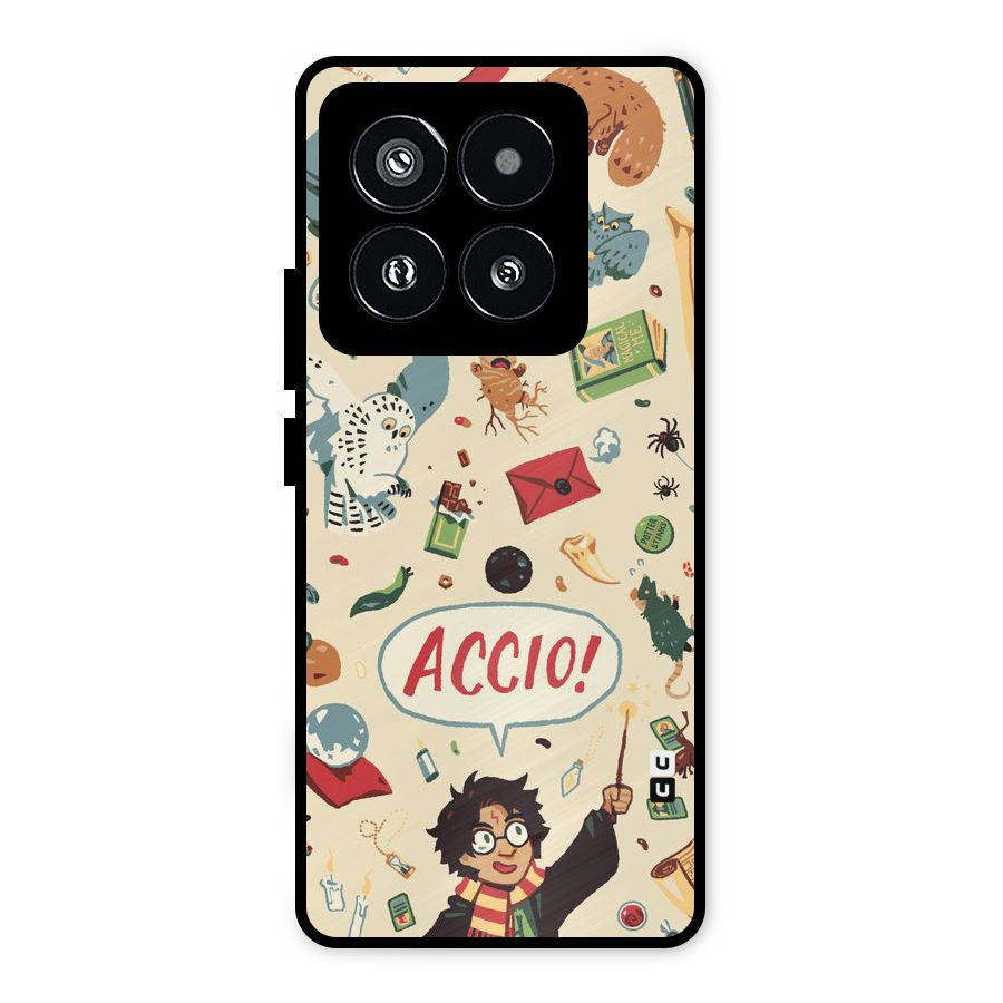 Owl Letter Metal Back Case for Xiaomi 14 Pro