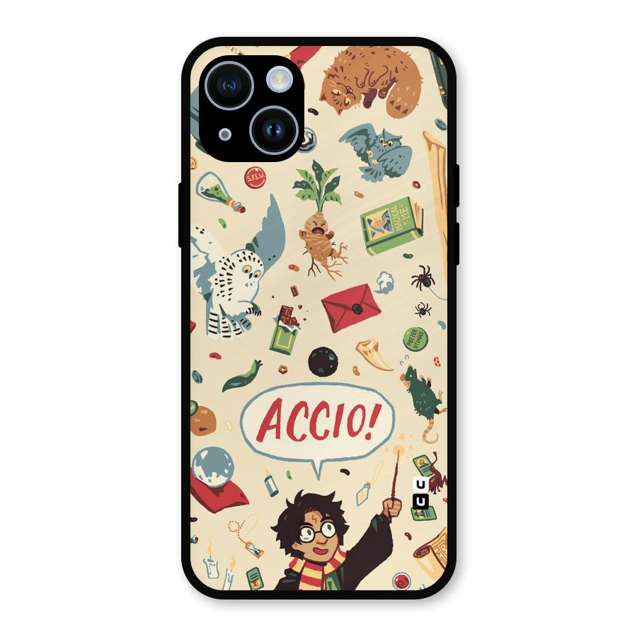 Owl Letter Metal Back Case for iPhone 14