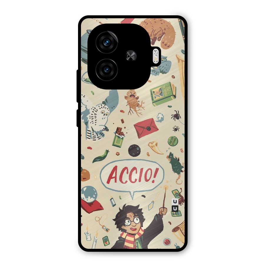 Owl Letter Metal Back Case for iQOO Z9 Turbo
