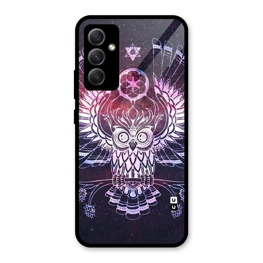 Owl Quirk Swag Glass Back Case for Galaxy A34