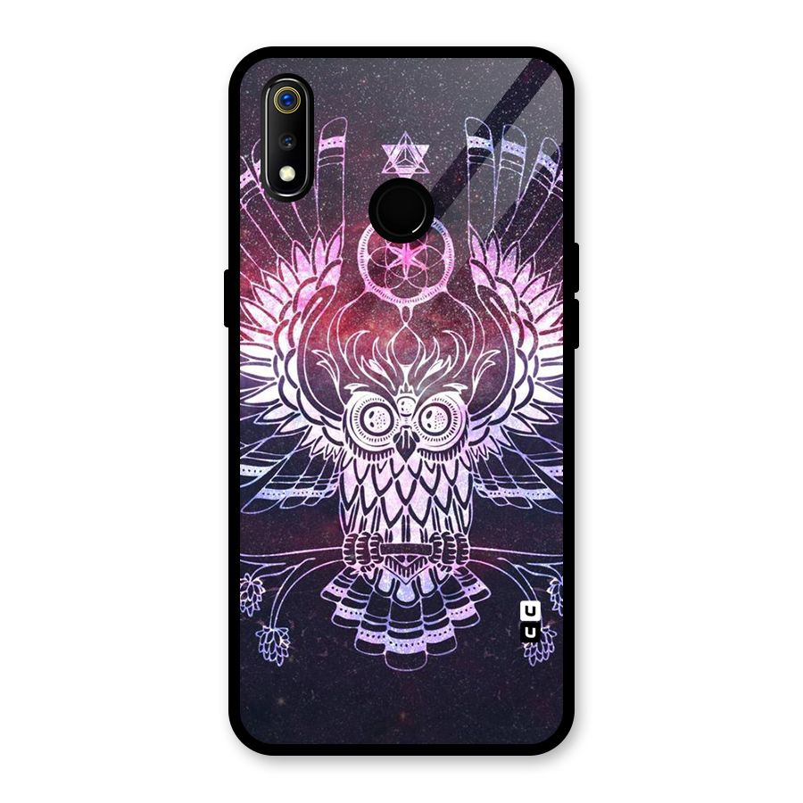 Owl Quirk Swag Glass Back Case for Realme 3i