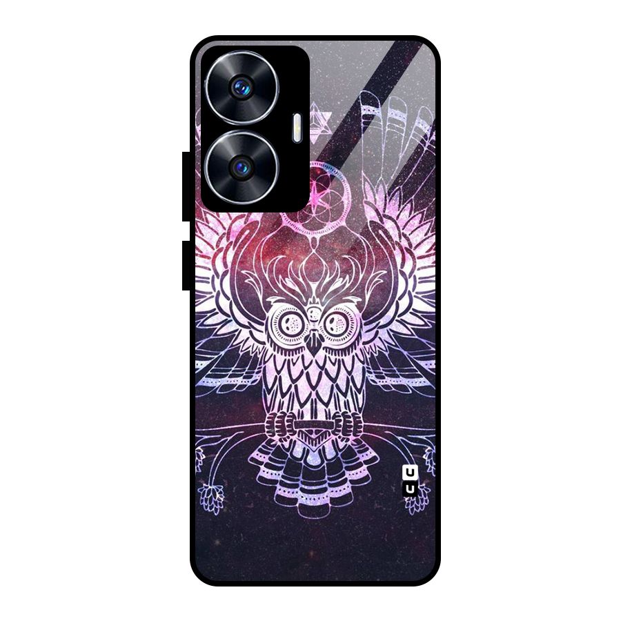 Owl Quirk Swag Glass Back Case for Realme Narzo N55