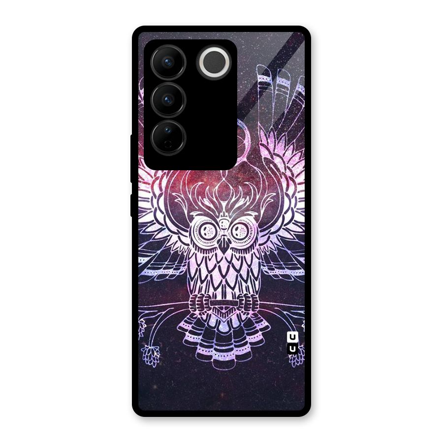 Owl Quirk Swag Glass Back Case for Vivo V27 Pro