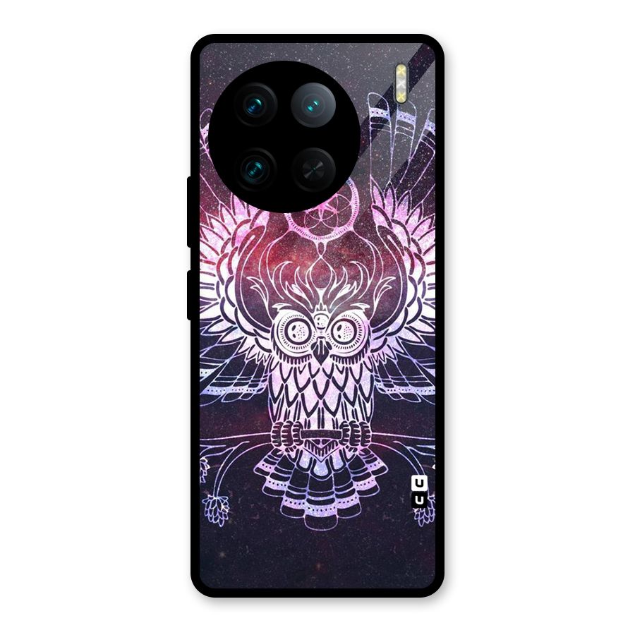 Owl Quirk Swag Glass Back Case for Vivo X90 Pro