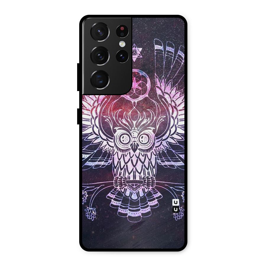 Owl Quirk Swag Metal Back Case for Galaxy S21 Ultra 5G