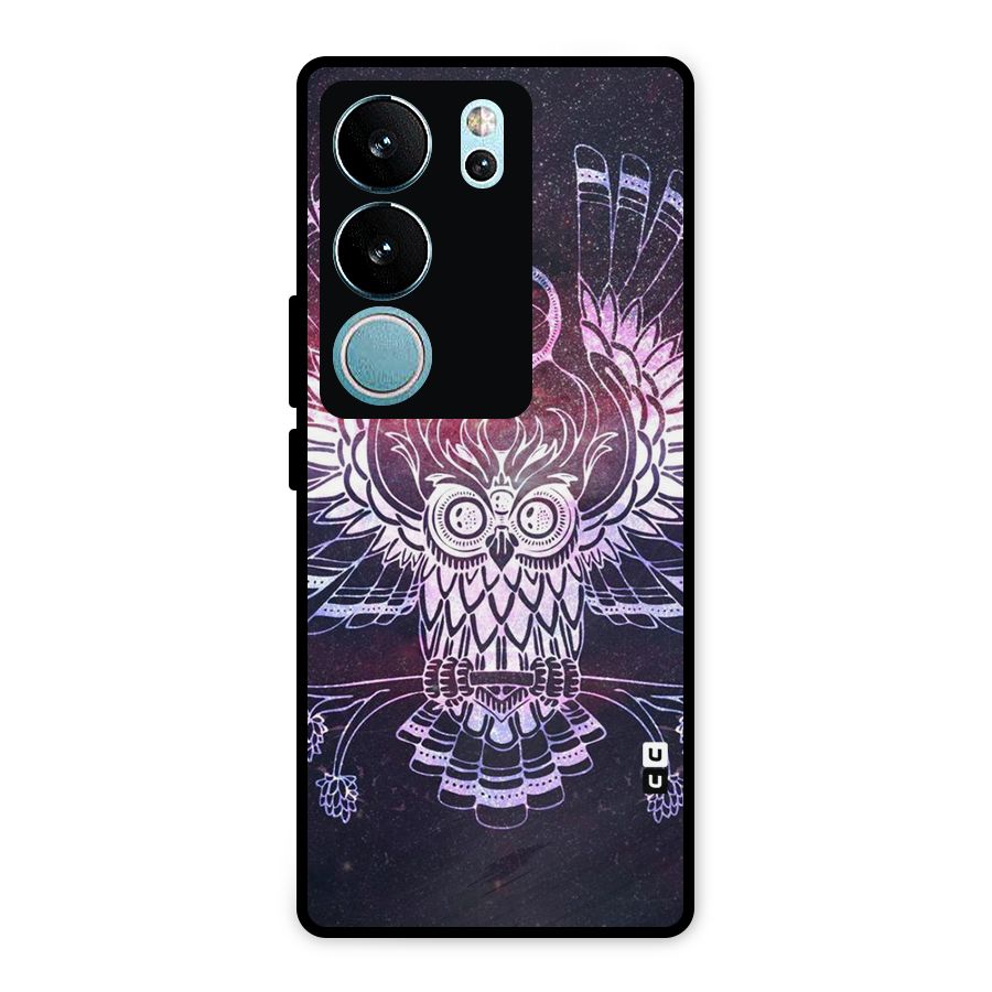 Owl Quirk Swag Metal Back Case for Vivo V29 Pro
