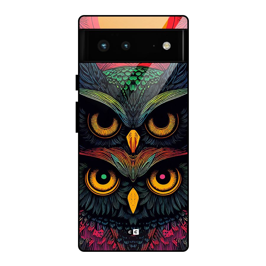 Owl Soul Art Illustration Glass Back Case for Google Pixel 6