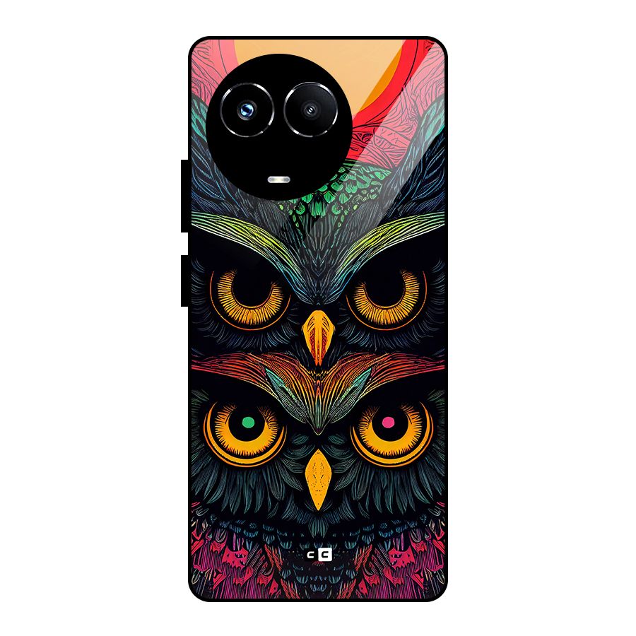 Owl Soul Art Illustration Glass Back Case for Realme Narzo 60X
