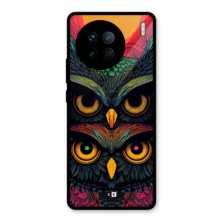Owl Soul Art Illustration Glass Back Case for Vivo X90