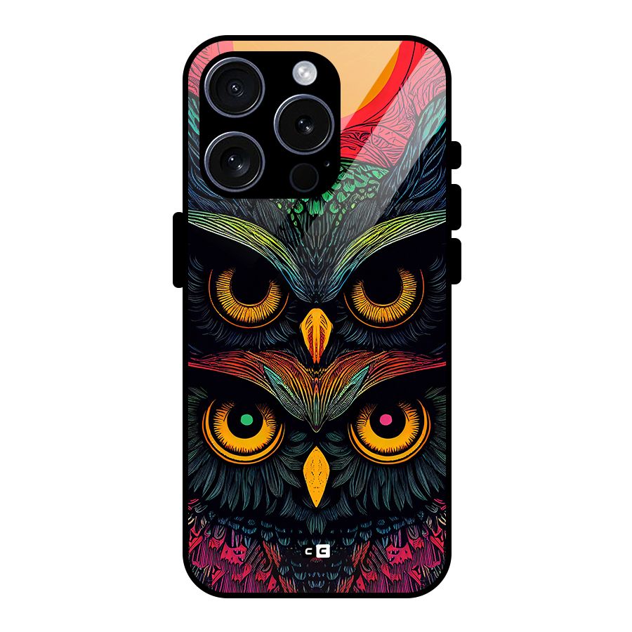 Owl Soul Art Illustration Glass Back Case for iPhone 15 Pro