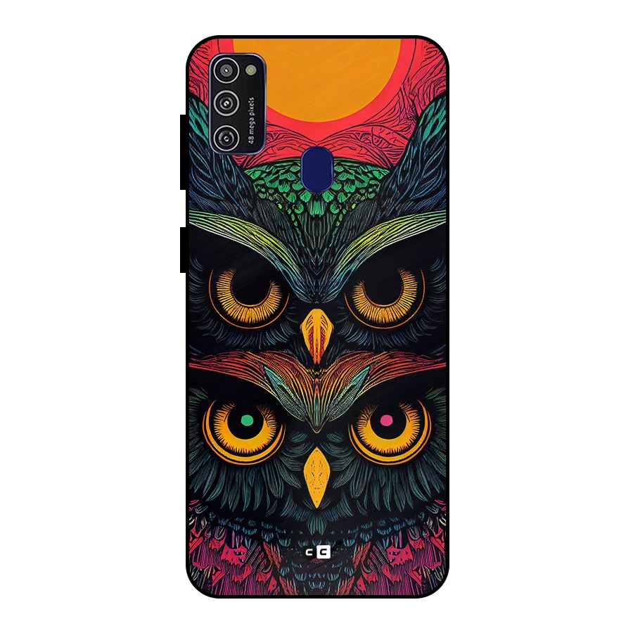 Owl Soul Art Illustration Metal Back Case for Galaxy M21