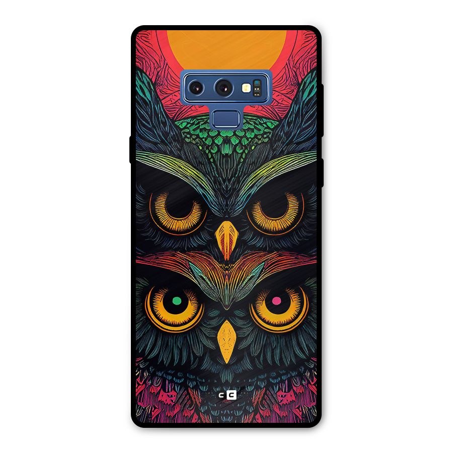 Owl Soul Art Illustration Metal Back Case for Galaxy Note 9