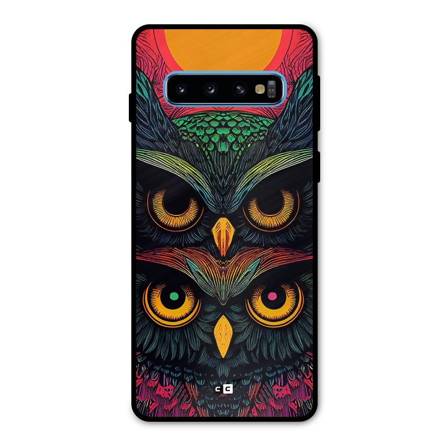 Owl Soul Art Illustration Metal Back Case for Galaxy S10