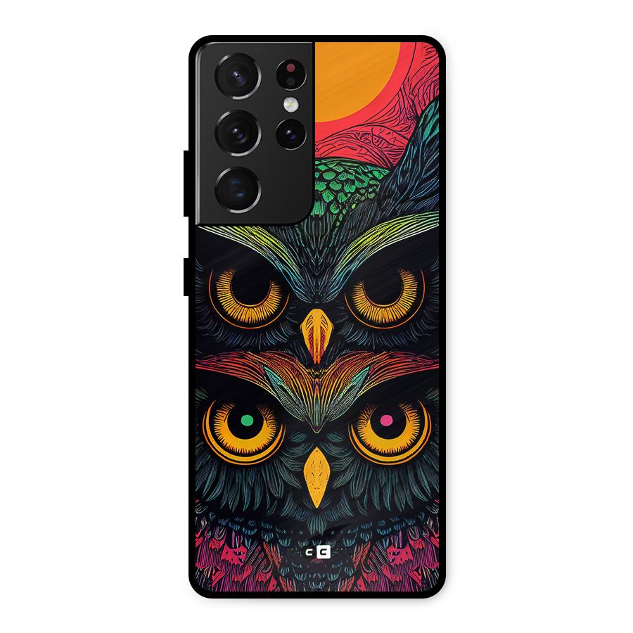 Owl Soul Art Illustration Metal Back Case for Galaxy S21 Ultra 5G