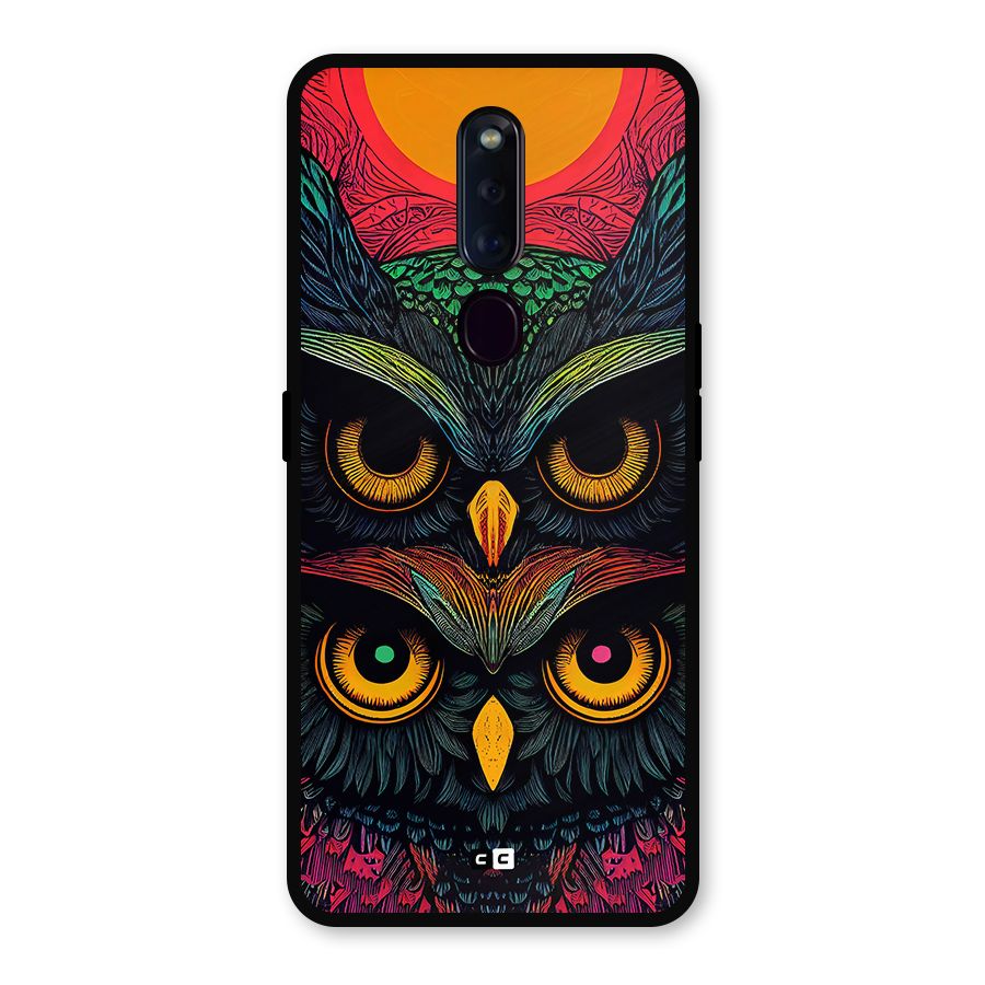 Owl Soul Art Illustration Metal Back Case for Oppo F11 Pro