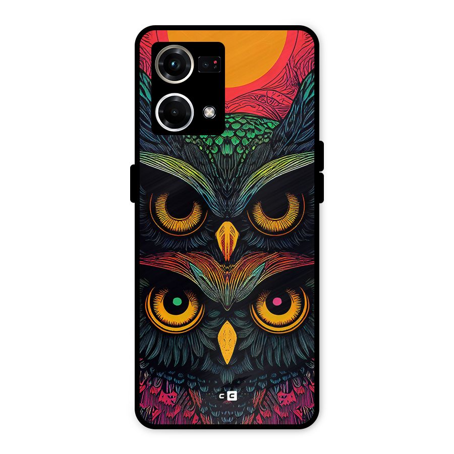 Owl Soul Art Illustration Metal Back Case for Oppo F21 Pro 4G