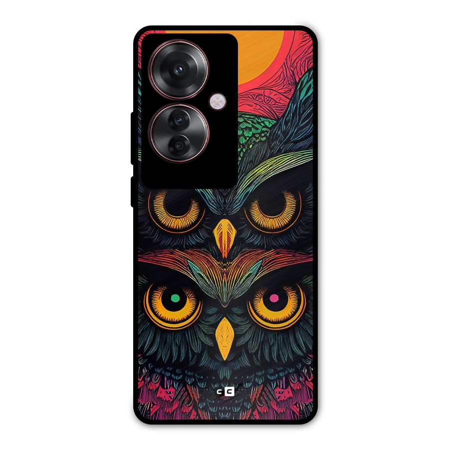 Owl Soul Art Illustration Metal Back Case for Oppo F25 Pro