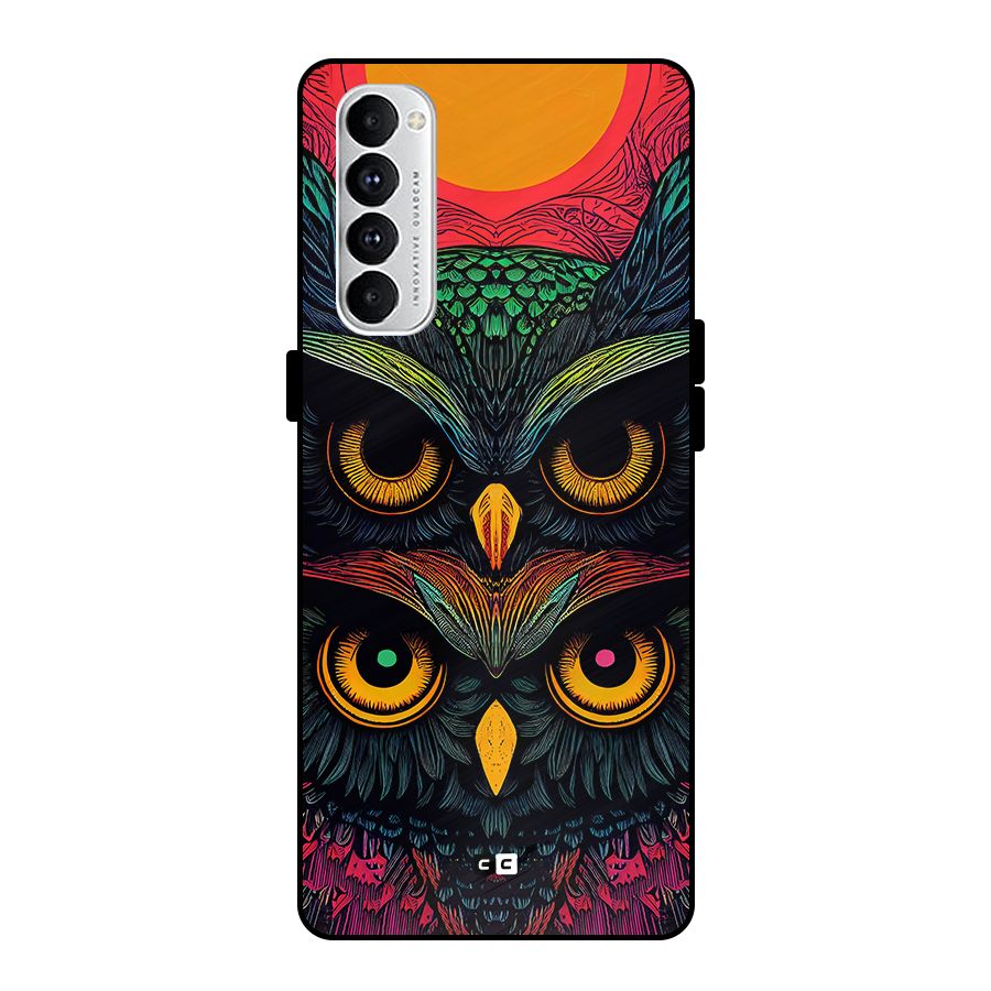 Owl Soul Art Illustration Metal Back Case for Oppo Reno4 Pro