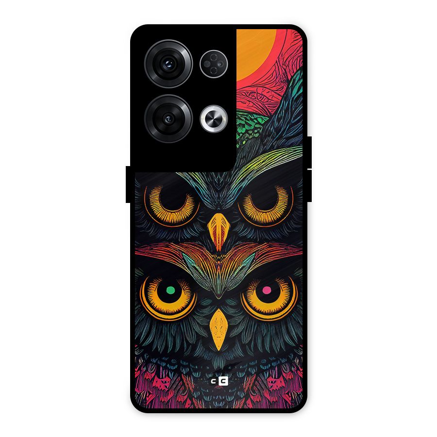 Owl Soul Art Illustration Metal Back Case for Oppo Reno8 Pro 5G