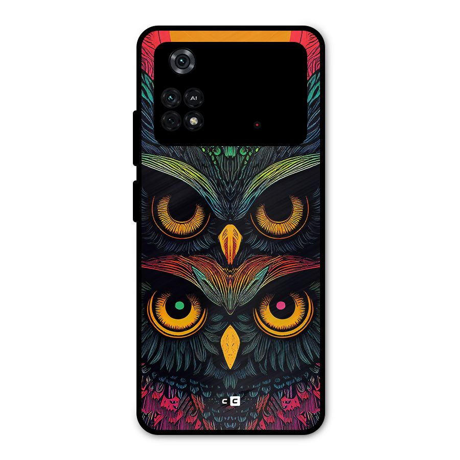 Owl Soul Art Illustration Metal Back Case for Poco M4 Pro 4G
