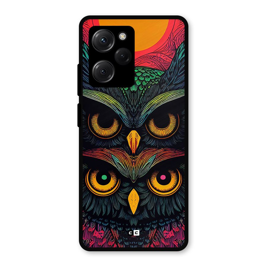 Owl Soul Art Illustration Metal Back Case for Poco X5 Pro