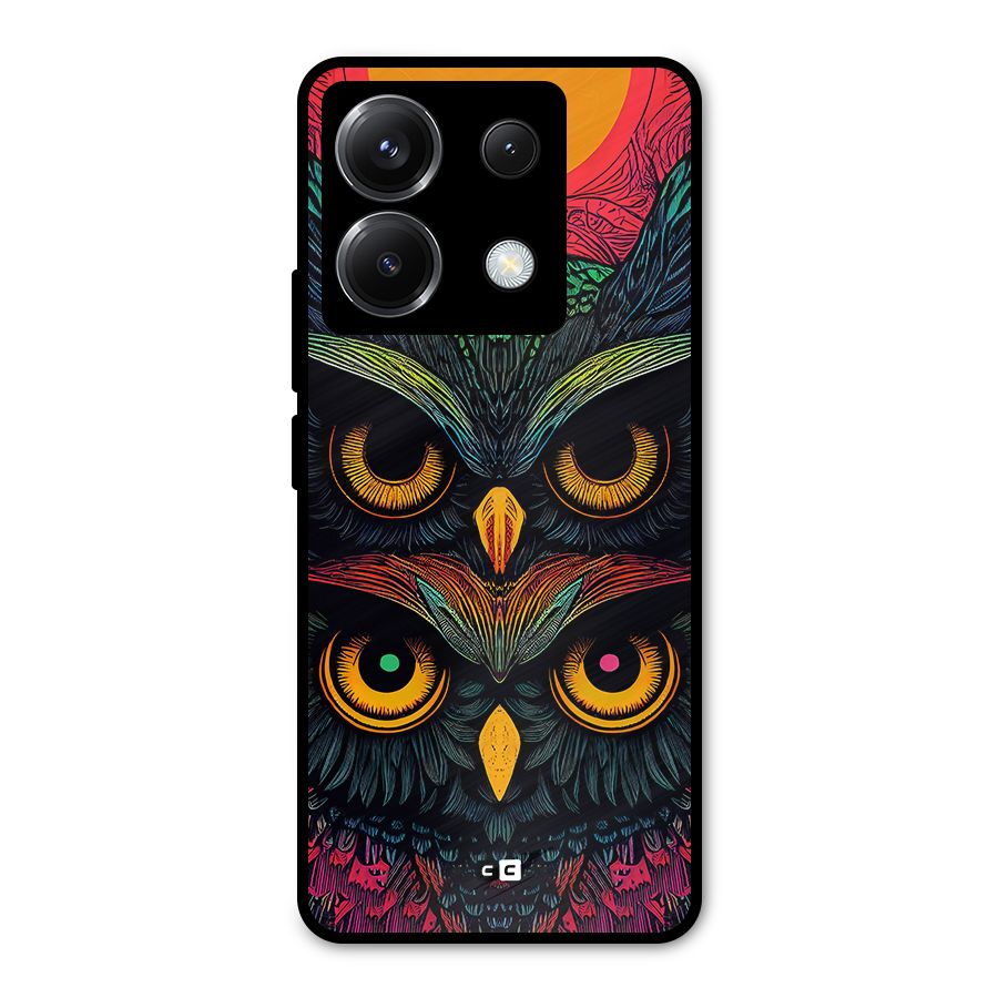 Owl Soul Art Illustration Metal Back Case for Poco X6