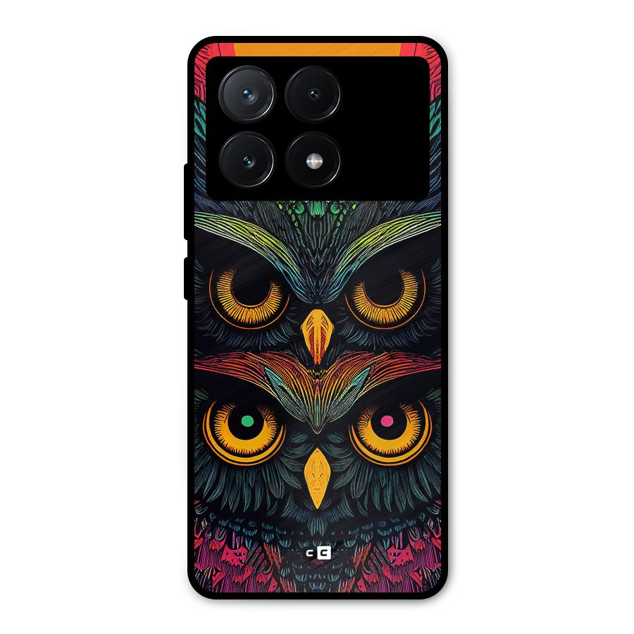 Owl Soul Art Illustration Metal Back Case for Poco X6 Pro