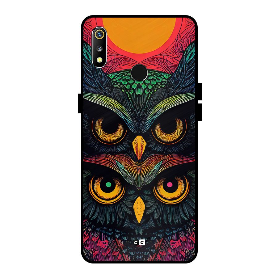 Owl Soul Art Illustration Metal Back Case for Realme 3