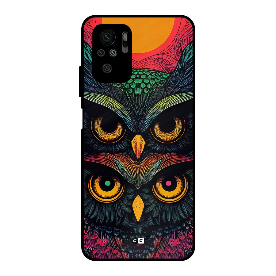 Owl Soul Art Illustration Metal Back Case for Redmi Note 10S