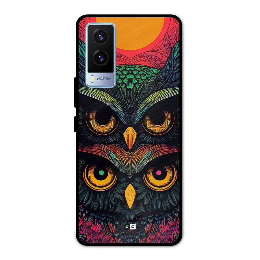 Owl Soul Art Illustration Metal Back Case for Vivo V21e 5G