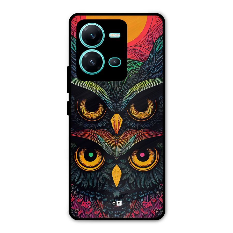 Owl Soul Art Illustration Metal Back Case for Vivo V25