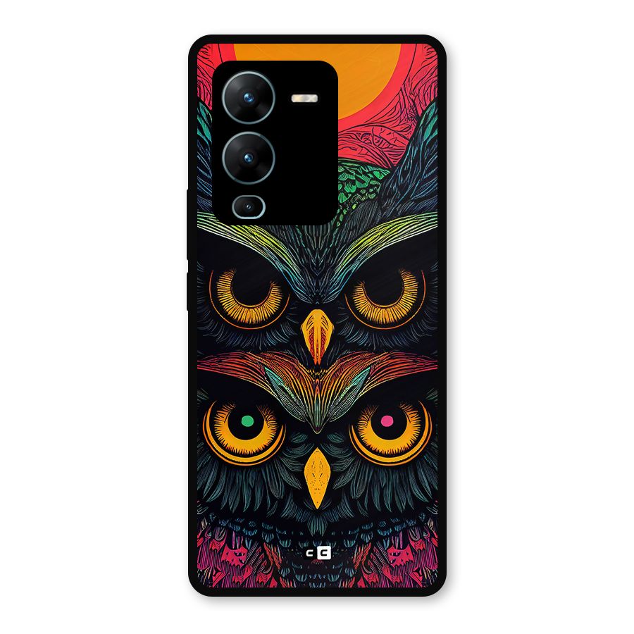 Owl Soul Art Illustration Metal Back Case for Vivo V25 Pro
