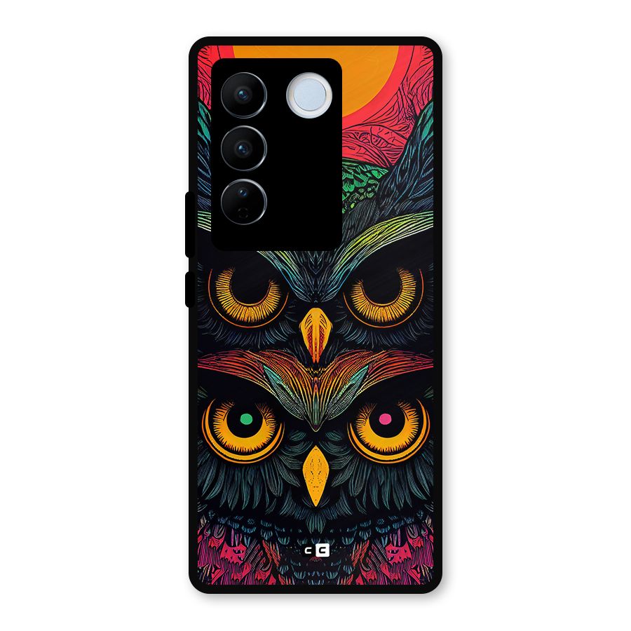 Owl Soul Art Illustration Metal Back Case for Vivo V27