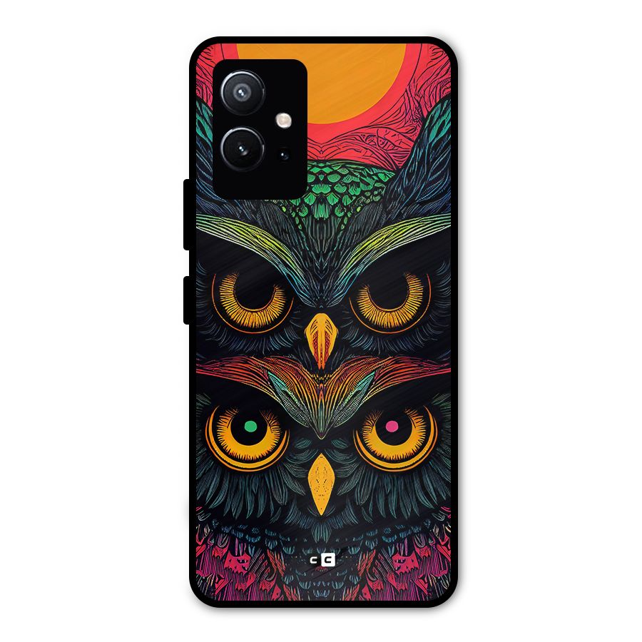 Owl Soul Art Illustration Metal Back Case for Vivo Y75 5G