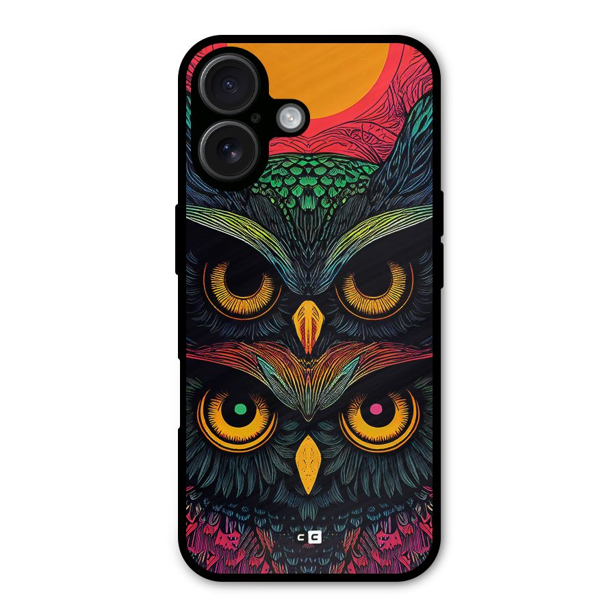 Owl Soul Art Illustration Metal Back Case for iPhone 16