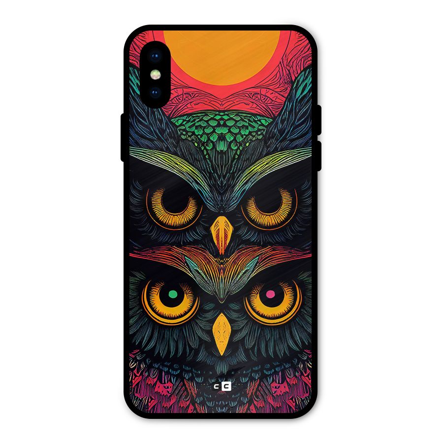 Owl Soul Art Illustration Metal Back Case for iPhone X