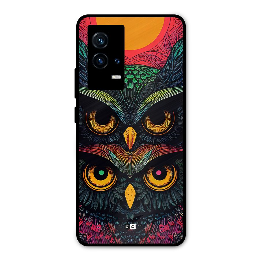 Owl Soul Art Illustration Metal Back Case for iQOO 9 5G
