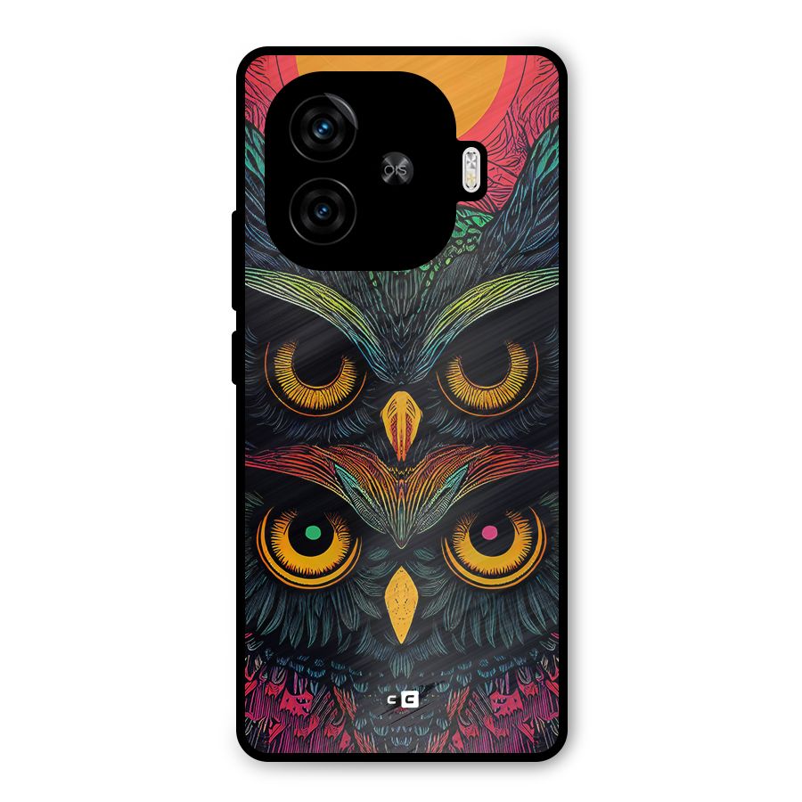 Owl Soul Art Illustration Metal Back Case for iQOO Z9 Turbo